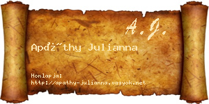 Apáthy Julianna névjegykártya